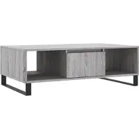 Syfax Mesa de centro madera de ingeniería gris Sonoma 104x60x35 cm