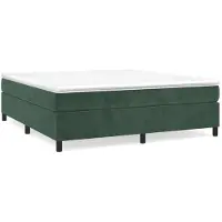 Syfax Estructura Estructura de cama con somier terciopelo verde oscuro 200x200 cm