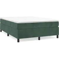 Syfax Cama box spring con colchón terciopelo verde oscuro 140x190 cm