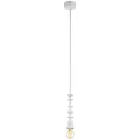Eglo Lámpara colgante Avoltri, ideal para iluminar una mesa de comedor, fabricada en madera con un acabado en blanco envejecido, con casquillo E27