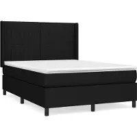 Syfax Cama box spring con colchón tela negro 140x190 cm