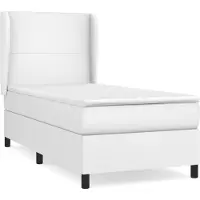 Syfax Cama box spring con colchón cuero sintético blanco 90x190 cm