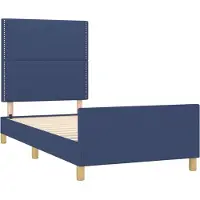 Syfax Estructura de cama sin colchón tela azul 100x200 cm