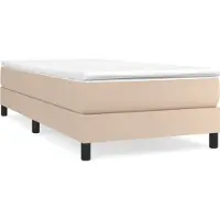 Syfax Cama box spring con colchón cuero sintético capuchino 100x200cm