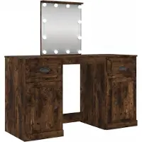 Syfax Tocador con LED color roble ahumado 130x50x132,5 cm