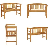 vidaXL Banco de jardín de 114 cm, madera maciza de acacia - Banco de jardín - Bancos de jardín - Banco para terraza - Bancos para terraza