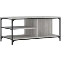 Syfax Mesa de centro madera contrachapada gris Sonoma 100x50x45 cm