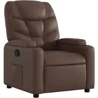 Syfax Sillón reclinable de cuero sintético marrón