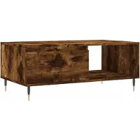 Syfax Mesa de centro madera contrachapada roble ahumado 90x50x36,5 cm
