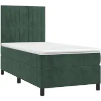 vidaXL Cama con somier y colchón de la marca , color verde oscuro, 80x200 cm, tapizada en terciopelo