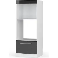 Vicco Armario para microondas Fame-Line Antracita alto brillo 60 cm abierto, Model 38526
