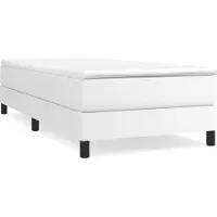 Syfax Estructura de cama con somier cuero sintético blanco 90x190 cm