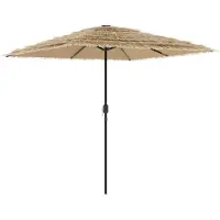 Syfax Sombrilla de jardín con LEDs poste acero marrón 248x248x248 cm