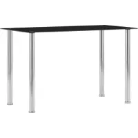Syfax Mesa de comedor de vidrio templado negro 120x60x75 cm
