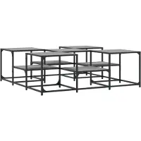 Syfax Mesa de centro madera de ingeniería gris Sonoma 121x121x40 cm