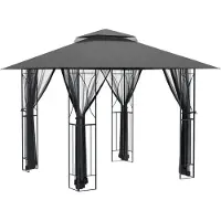 Syfax Cenador con paredes acero gris antracita 300x300x270 cm