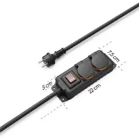 Hama 223062 2-fach Steckdosenleiste mit Schalter 2,0 m schwarz