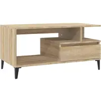 Syfax Mesa de centro madera contrachapada roble Sonoma 90x49x45 cm
