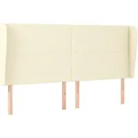 Syfax Cabecero con orejas cuero sintético crema 203x23x118/128 cm
