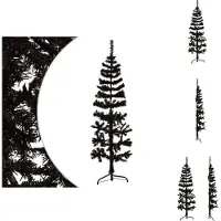 vidaXL Árbol de Navidad artificial, semitransparente, con soporte, diseño delgado, color , 150 cm - Árboles de Navidad