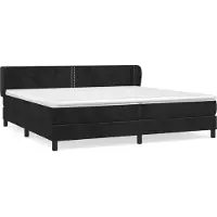 Syfax Cama box spring con colchón terciopelo negro 200x200 cm