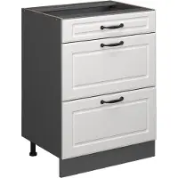 Vicco Mueble bajo de cocina R-Line Blanco casa de campo 60 cm con cajones, sin encimera, Model 37821