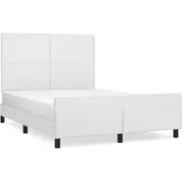 Syfax Estructura de cama sin colchón cuero sintético blanco 140x190cm