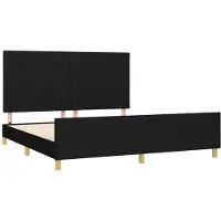 Syfax Cama sin colchón tela negro 180x200 cm