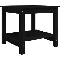 Syfax Mesa de centro de madera maciza de pino negra 50x50x45 cm