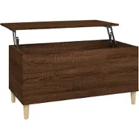 Syfax Mesa de centro madera contrachapada roble marrón 90x44,5x45 cm