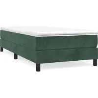 Syfax Cama box spring con colchón terciopelo verde oscuro 100x200 cm