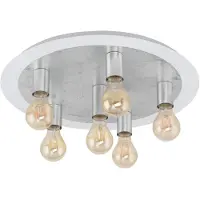 Eglo 97496, 6 bombillas, LED, E27, 320 lúmenes, plateado, blanco