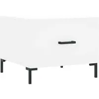 Syfax Mesa de centro madera de ingeniería blanca 50x50x40 cm