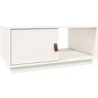 Syfax Mesa de centro de madera maciza de pino blanco 80x50x35,5 cm