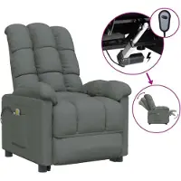 Syfax Sillón de masaje eléctrico tela gris oscuro