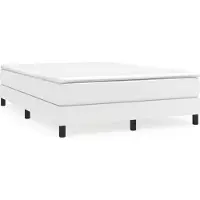 Syfax Cama box spring con colchón cuero sintético blanco 140x200cm