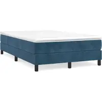 Syfax Cama box spring con colchón terciopelo azul oscuro 120x200 cm