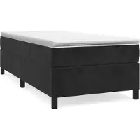 Syfax Estructura de cama con somier terciopelo negro 80x200 cm