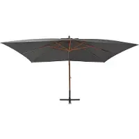 Syfax Sombrilla jardín voladiza palo de madera antracita 400x300 cm