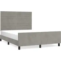 Syfax Estructura de cama sin colchón terciopelo gris claro 140x190 cm