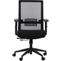Stema Silla de oficina giratoria ergonómica RIVERTON M/L, reposabrazos ajustables, respaldo de malla, asiento deslizante (hacia adelante y hacia atrás), negro