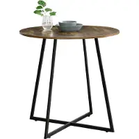 En.casa Mesa de cocina Vaggeryd, 78x80 cm. Mesa de comedor, mesa para comedor. Estructura de metal. Tono de madera oscura