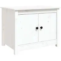 Syfax Mesa de centro de madera maciza de pino blanco 71x49x55 cm