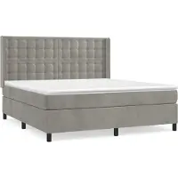 Syfax Cama box spring con colchón terciopelo gris claro 160x200 cm