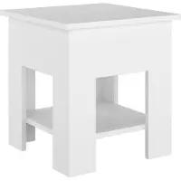 Syfax Mesa de centro blanco madera contrachapada 40x40x42 cm