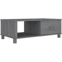 Syfax Mesa de centro HAMAR madera maciza pino gris oscuro 100x55x35cm