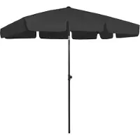 Syfax Sombrilla para playa, color negro, 200x125 cm