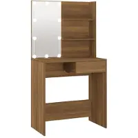Syfax Tocador con LED roble marrón 74,5x40x141 cm