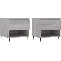 Syfax Mesas de centro 2 uds madera ingeniería gris Sonoma 50x46x50 cm