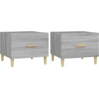 Syfax Mesas de centro 2 uds madera ingeniería gris Sonoma 50x50x40 cm